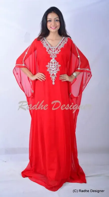 Picture of Radhe Designer Multicolor Georgette Kaftan Dress for Women - Y1014