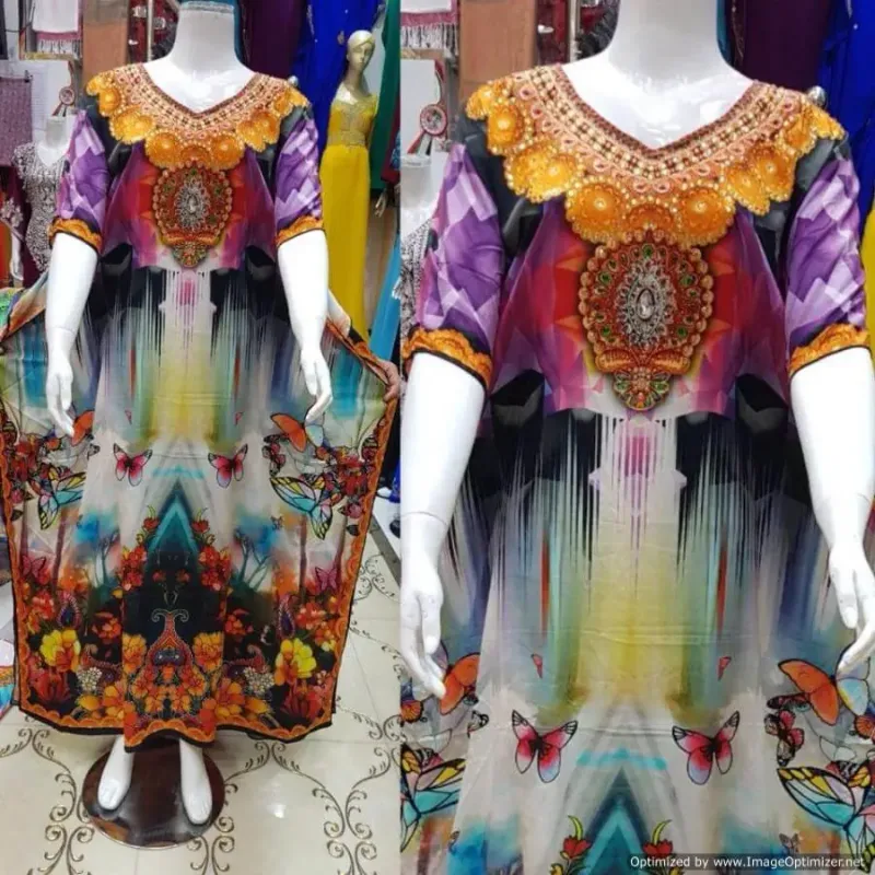 Picture of Radhe Designer Multicolor Georgette Kaftan Dress for Women - F2657