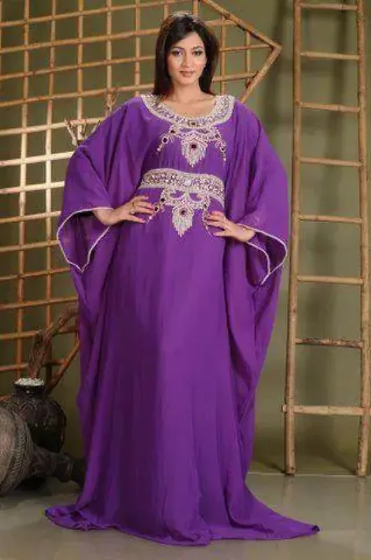Picture of Radhe Designer White Georgette Kaftan Dress for Women - F8392