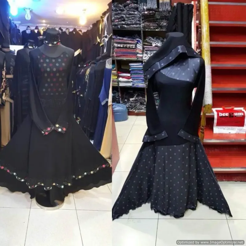 Picture of Radhe Designer Black Georgette Kaftan Dress for Women - F2038