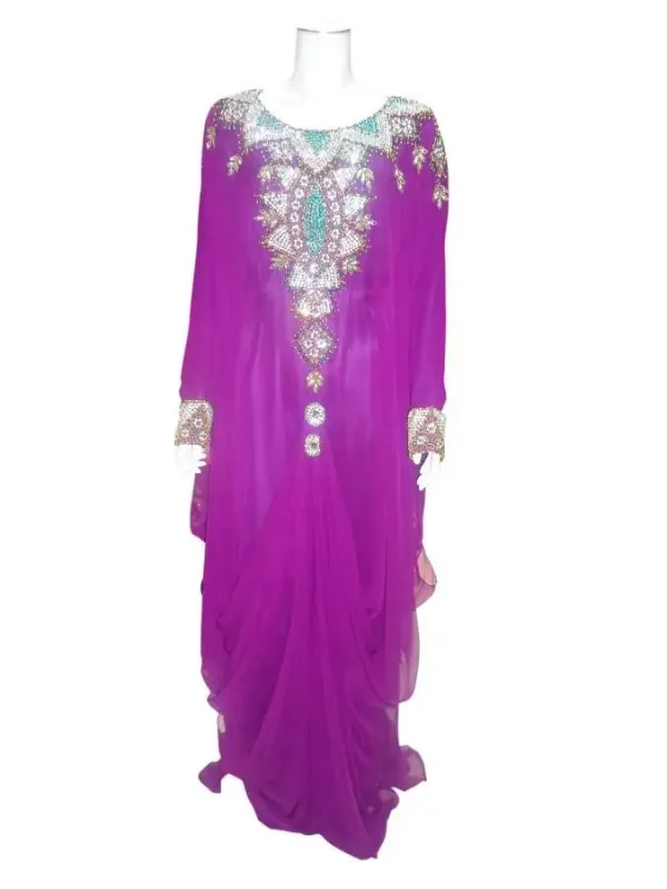 Picture of Black Georgette Kaftan Dress for Women - Look 10784
