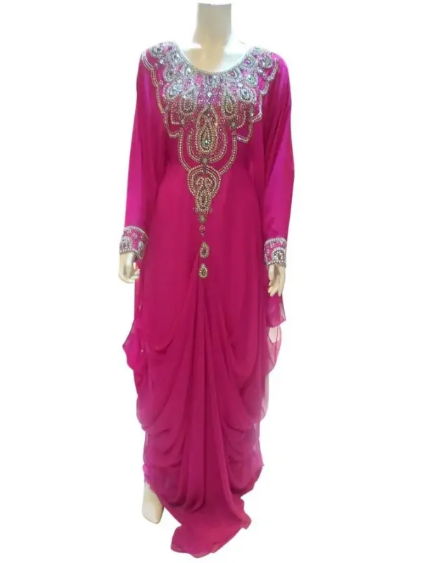 Picture of Black Georgette Kaftan Dress for Women - Look 10786