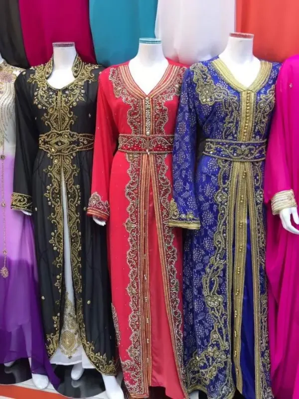 Picture of Radhe Designer Purple Silk Kaftan Dress for Women - F1870