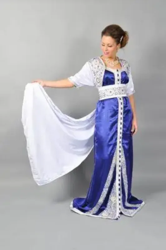 Picture of Radhe Designer Purple Silk Kaftan Dress for Women - F10257