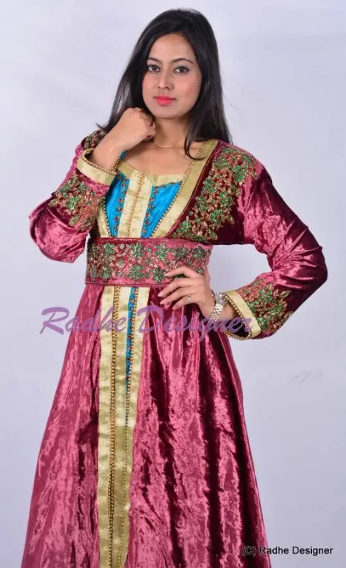 Picture of Radhe Designer Multicolor Georgette Kaftan Dress for Women - Y1132