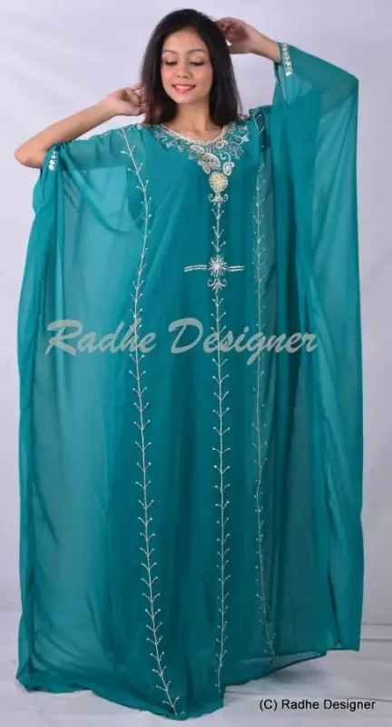 Picture of Radhe Designer Multicolor Georgette Kaftan Dress for Women - Y895