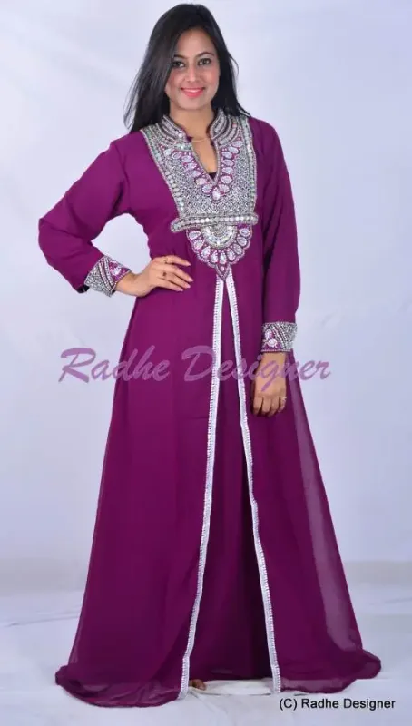 Picture of Radhe Designer Multicolor Georgette Kaftan Dress for Women - Y1115
