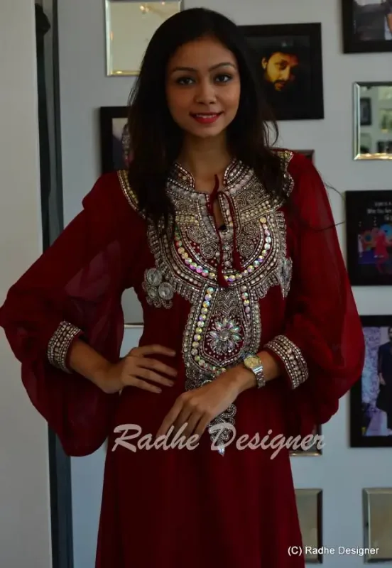 Picture of Radhe Designer Blue Georgette Kaftan Dress for Women - Y1052