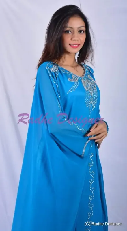 Picture of Radhe Designer Multicolor Georgette Kaftan Dress for Women - Y864