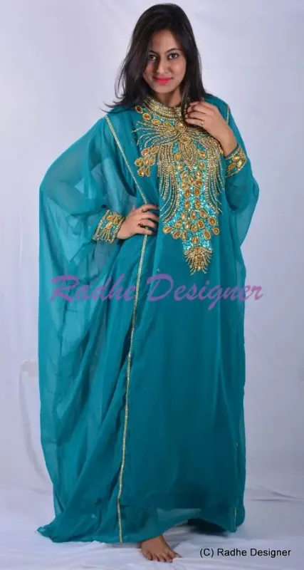 Picture of Radhe Designer Multicolor Georgette Kaftan Dress for Women - Y267