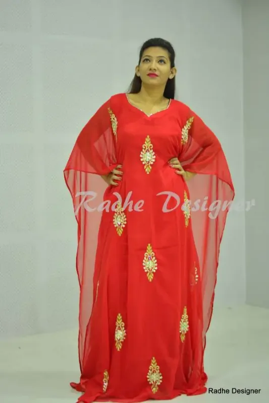 Picture of Radhe Designer Multicolor Georgette Kaftan Dress for Women - Y404