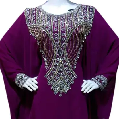 Picture of simple party wear dubai caftan for arabian ladies ,abay