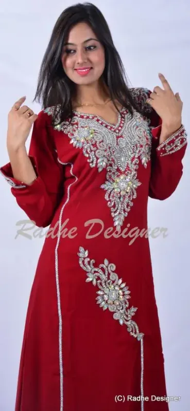 Picture of Radhe Designer Multicolor Georgette Kaftan Dress for Women - Y876