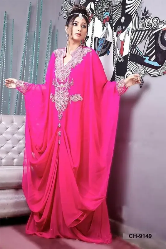 Picture of Multi Color Georgette Kaftan Dress for Women - Look 10842