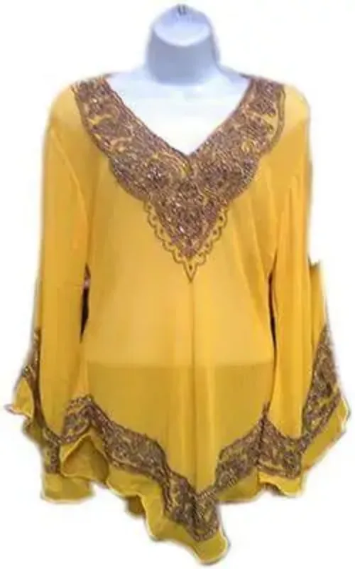 Picture of Blue Georgette Kaftan Dress for Women - Look 10850