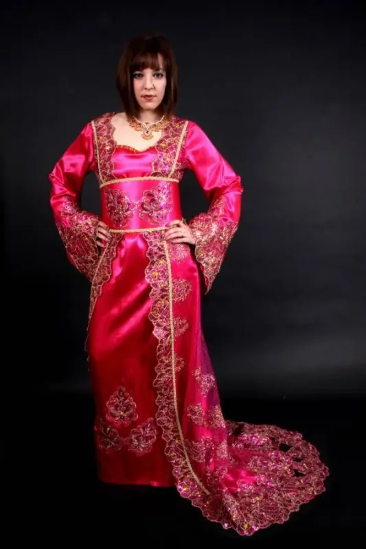 Picture of Radhe Designer Pink Cotton Kaftan Dress for Women - F9036