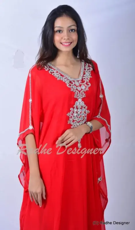 Picture of Radhe Designer Blue Georgette Kaftan Dress for Women - Y1015