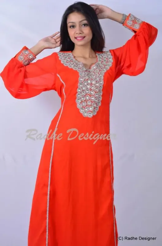 Picture of Radhe Designer Multicolor Georgette Kaftan Dress for Women - Y880