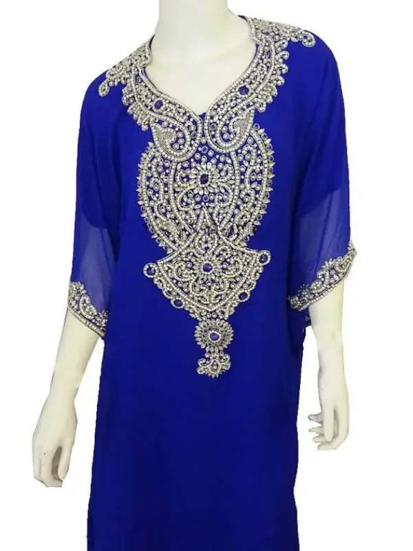 Picture of Radhe Designer White Georgette Kaftan Dress for Women - F8358