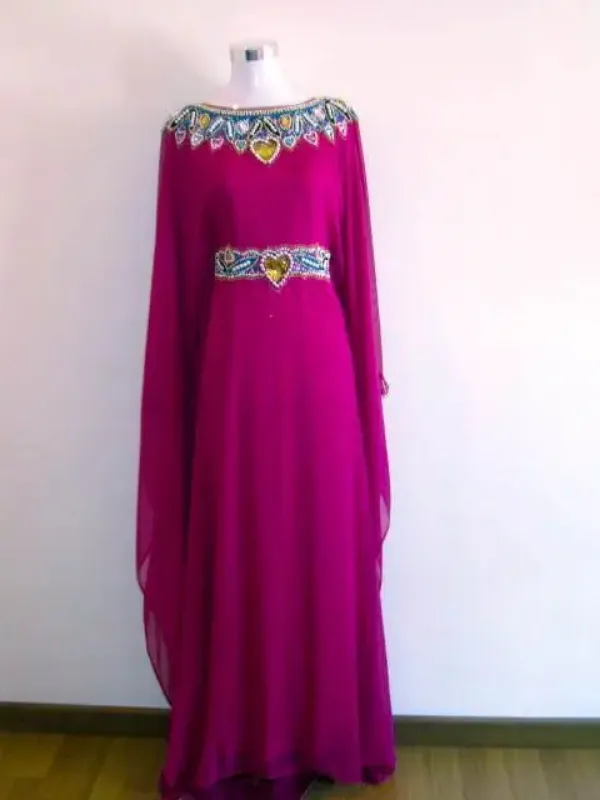 Picture of Radhe Designer White Chiffon Kaftan Dress for Women - F10207