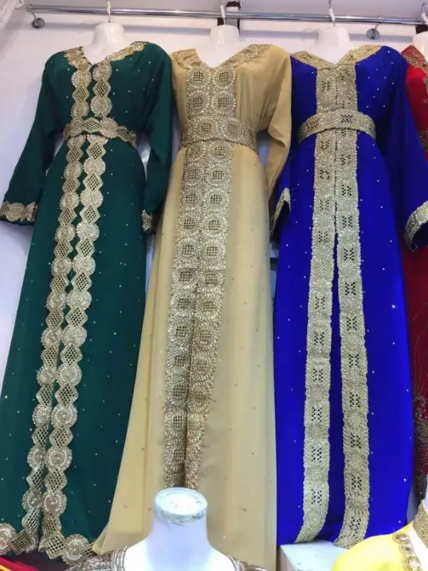 Picture of White Georgette Kaftan Dress for Women - Look 10925