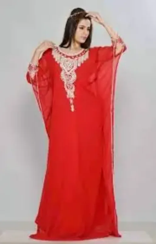 Picture of Radhe Designer Pink Cotton Kaftan Dress for Women - F8371
