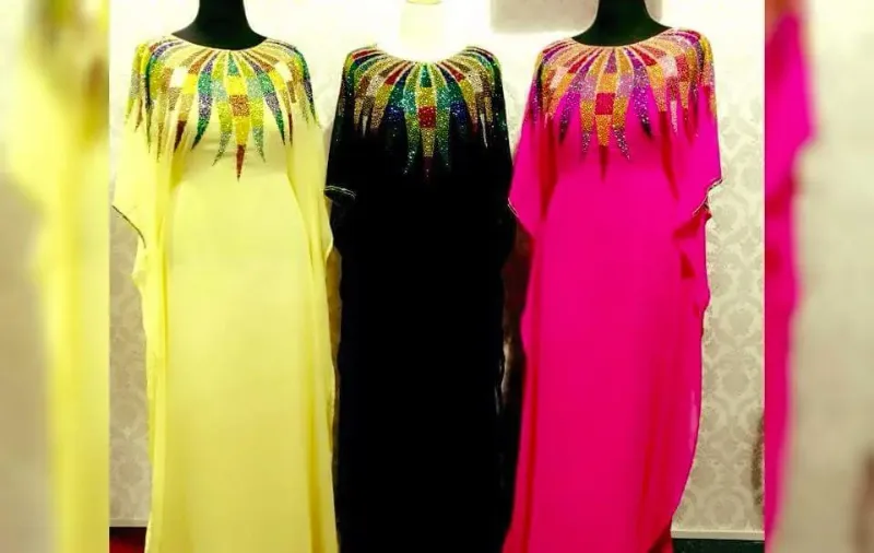 Picture of Multi Color Georgette Kaftan Dress for Women - Look 10937