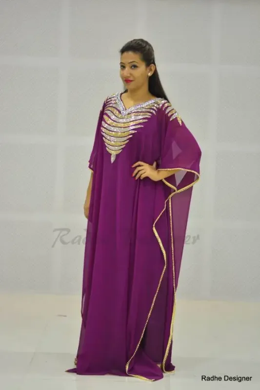 Picture of Radhe Designer Multicolor Georgette Kaftan Dress for Women - Y401