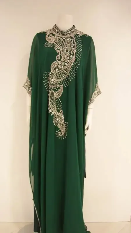 Picture of Black Georgette Kaftan Dress for Women - Look 10960