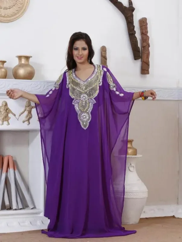 Picture of Radhe Designer Multicolor Georgette Kaftan Dress for Women - F10552