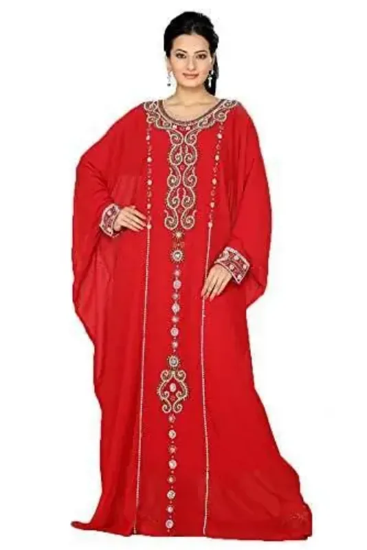 Picture of Radhe Designer White Georgette Kaftan Dress for Women - F10558