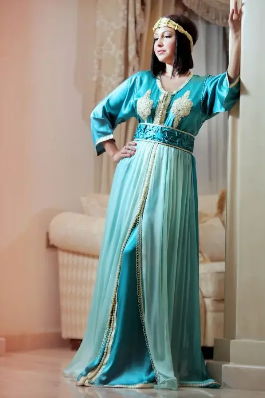 Picture of Radhe Designer Yellow Georgette Kaftan Dress for Women - F8862