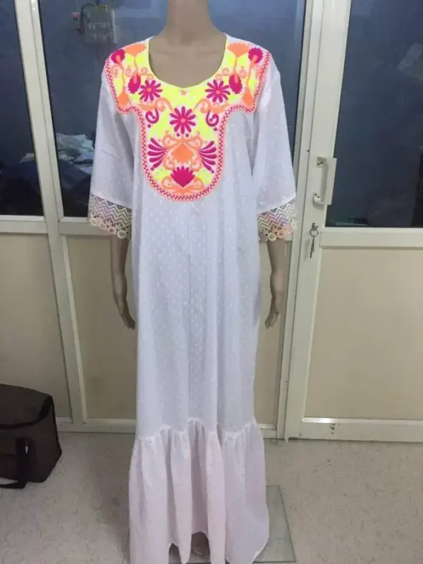 Picture of Radhe Designer White Georgette Kaftan Dress for Women - F3465
