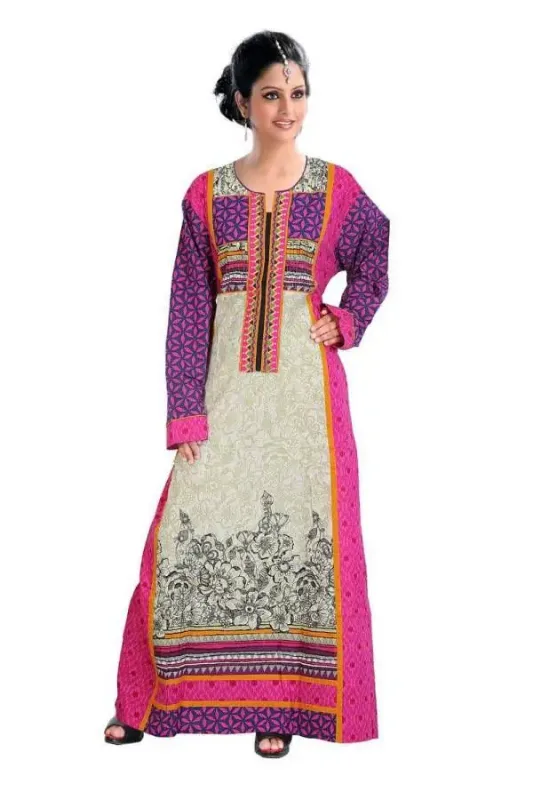 Picture of Radhe Designer Yellow Georgette Kaftan Dress for Women - F3463