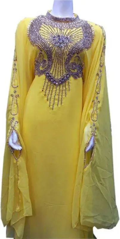 Picture of Radhe Designer White Georgette Kaftan Dress for Women - F5909