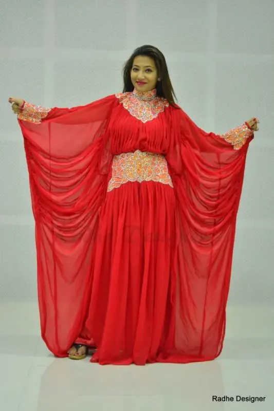 Picture of Radhe Designer Multicolor Georgette Kaftan Dress for Women - Y592