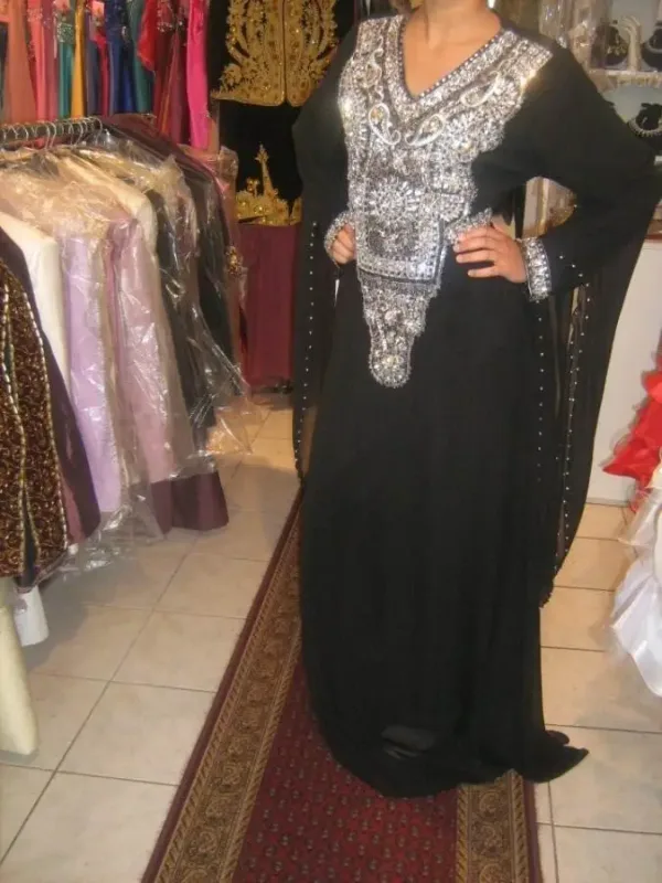 Picture of Radhe Designer Black Georgette Kaftan Dress for Women - F6581