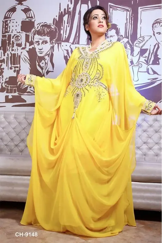 Picture of Radhe Designer Multicolor Georgette Kaftan Dress for Women - F6136
