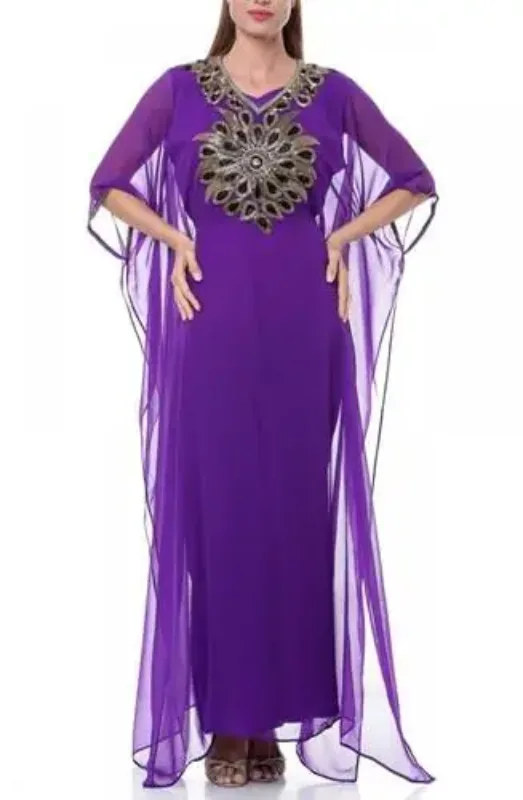 Picture of Radhe Designer Black Georgette Kaftan Dress for Women - F6142
