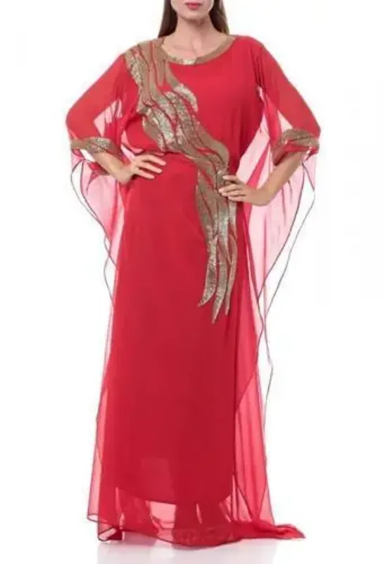 Picture of Radhe Designer White Georgette Kaftan Dress for Women - F6141