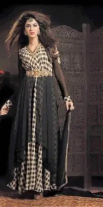 Picture of women plus size long sleeve maxi dress evening batik pr