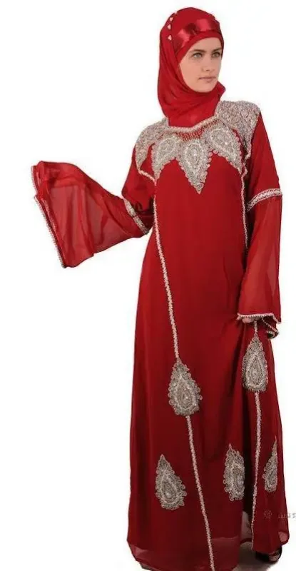 Picture of Radhe Designer White Georgette Kaftan Dress for Women - F6113