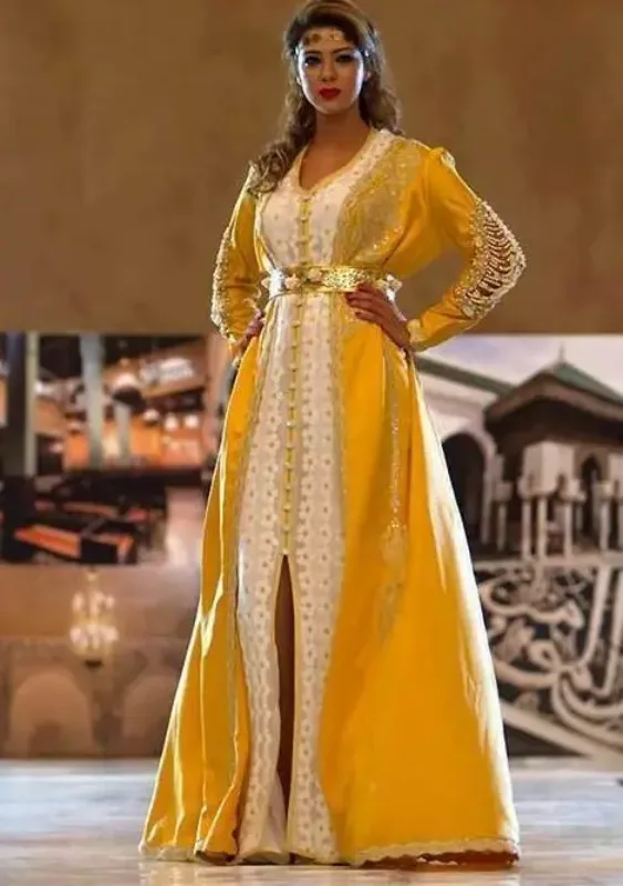 Picture of Radhe Designer Yellow Georgette Kaftan Dress for Women - F6156