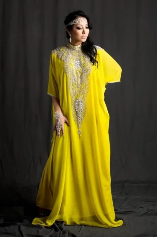 Picture of Red Georgette Kaftan Dress for Women - Look 11092