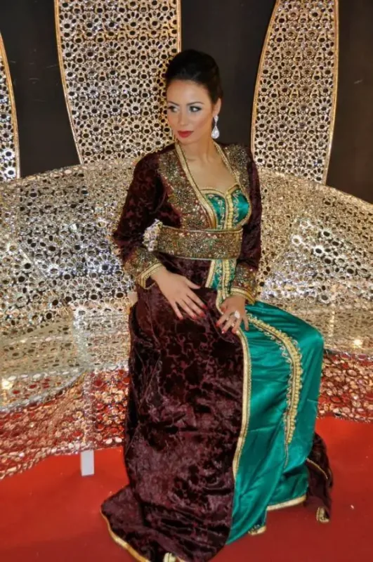 Picture of White Georgette Kaftan Dress for Women - Look 11096