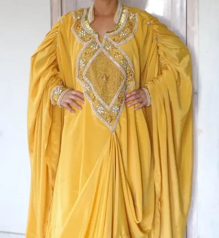 Picture of Black Georgette Kaftan Dress for Women - Look 11102