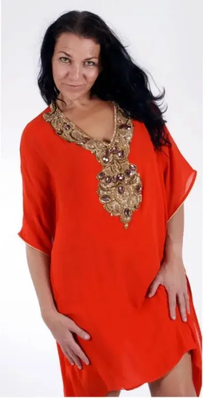 Picture of Radhe Designer Black Georgette Kaftan Dress for Women - F6212