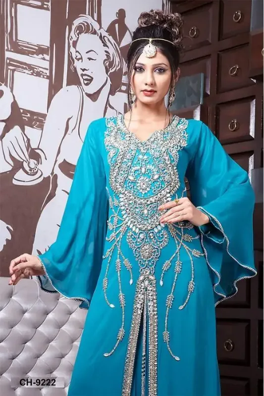 Picture of Radhe Designer Purple Georgette Kaftan Dress for Women - F6231