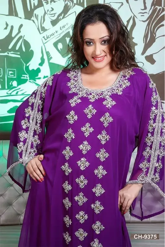 Picture of Radhe Designer Multicolor Georgette Kaftan Dress for Women - F6098