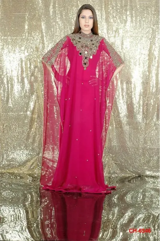 Picture of Blue Georgette Kaftan Dress for Women - Look 11146